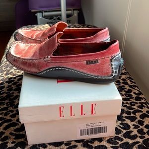 Mauve leather driving moccasins